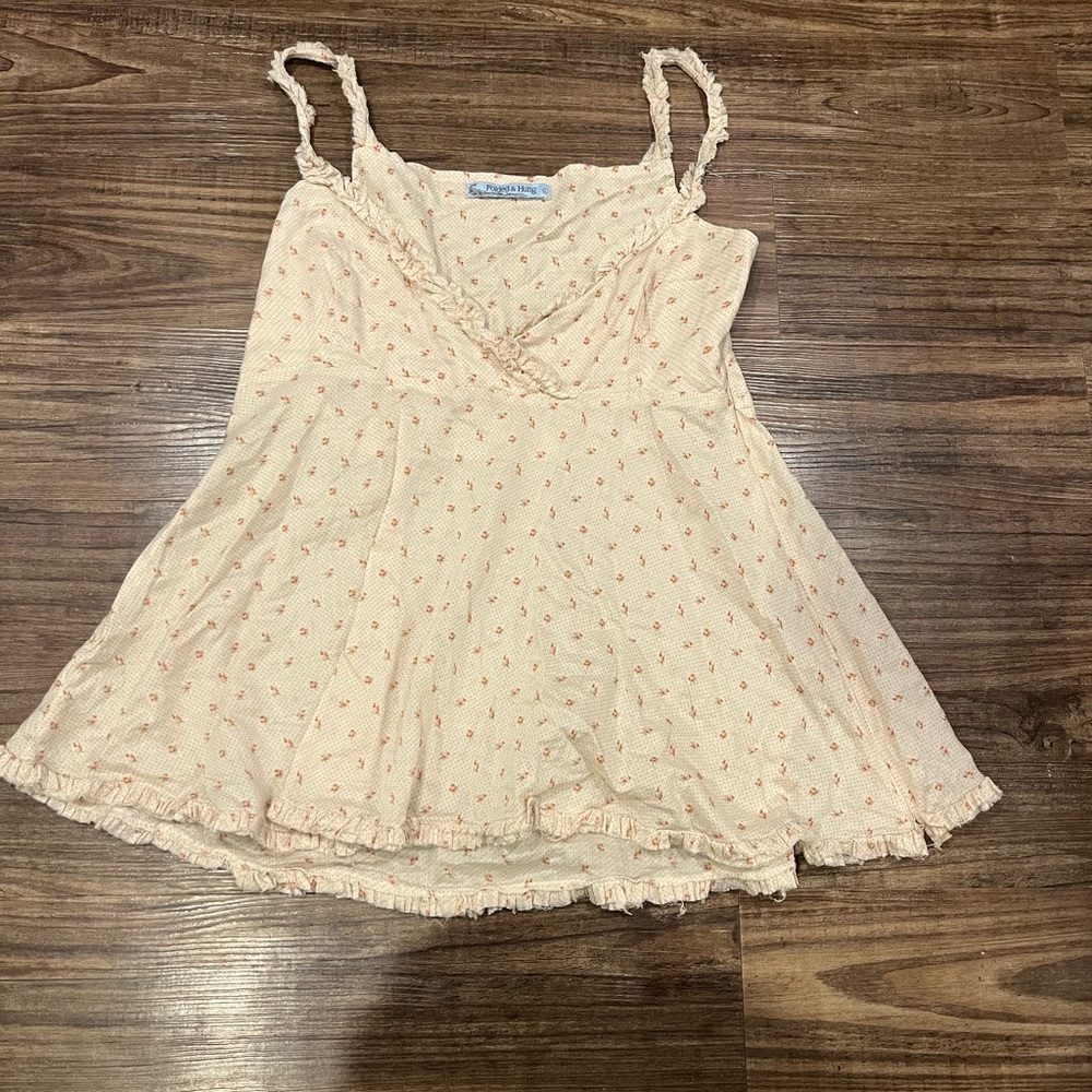 Size Large Vintage babydol Cream Floral tank Top